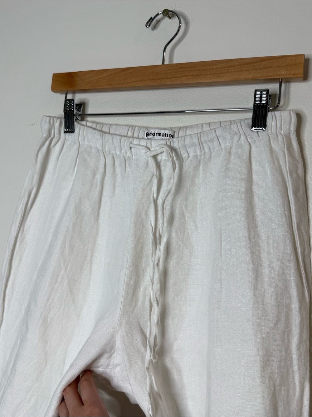 Reformation Olina 100% Linen Wide Leg Drawstring Waist Pull On Breezy Pant small - Picture 8 of 10